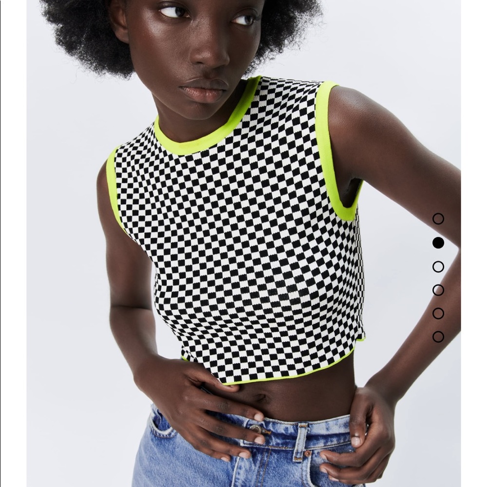 Zara Plaid Knit Top